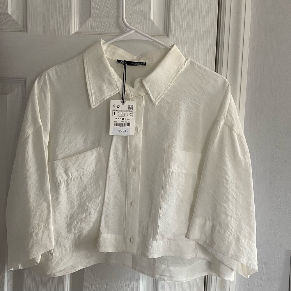 Zara White Blouse